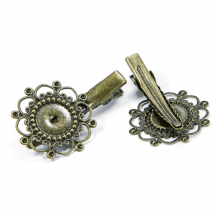 Baza Spinki do Włosów Stop Metali 42x28x10mm Kolor: Brązowy 2szt (14WB6016)