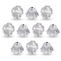 Шапочки для Бусин Металеві, Конус, Колір: Срібло, 15х11мм, Отвір 2мм (14WB7467)