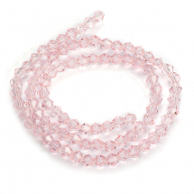 Koraliki Imitacja Austrii Kryształ, Szklane, Fasetowane Bicone, Różowe, 4x4mm, około 80szt/30cm/nić (14WB6913)