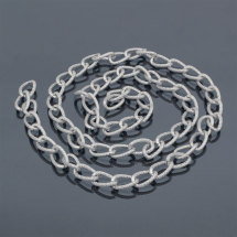 Ланцюг Алюмінієвий Якірний, Велика Ланка, Незварний, Колір: Срібло, Ланка: 21.8x12.8мм, (14WB6618)