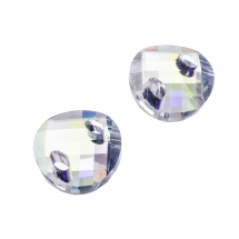 Zawieszka Łącznik Galwanizacja szklana 18x7mm Otwór 2,5x4,5mm Kolor: Przezroczysty 2szt (14WB7908)