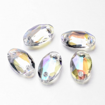 Zawieszka Łącznik Galwanizacja Szklana 28x17x8mm Otwór 4mm Kolor: Przezroczysty 2szt (14WB7909)