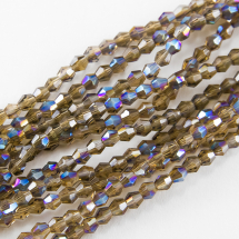 Koraliki Szklane Galwanizacja Fasetowane 2x2mm 200szt/42cm/sznur (14WB7065)