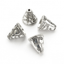 Конус Шапочки для Бусин, Металеві, Колір: Античне Срібло, Розмір: 13х12мм, Отвір 2 ~ 10мм, (14WB8089)