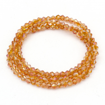 Koraliki Szklane Galwanizacja Fasetowane 3x3mm 133szt/40cm/sznur (14WB7075)