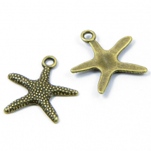 Zawieszka Stop Metalowy 19.5x19x2mm Otwór 2mm Kolor: Bronze 10szt (14WB8152)