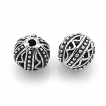 Koraliki Metalowe, Okrągłe, Antyczne Srebro, 11 mm, Otwór: 2 mm 2 szt (14WB7237)