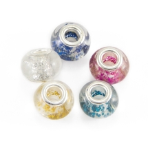 Koraliki Modułowe Charms Lampwork Handmade Mix kolorów 14x9-10mm, 5szt (14WB6716)