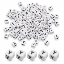 Koraliki Akrylowe Alfabet "Y" 6x6x6mm 130szt/25g (Q6WB353)