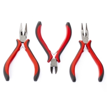 Набір сталевих інструментів 3шт, на блістері: Круглогубці + Плоскогубці + Кусачки, Червоні, (14WB8000)
