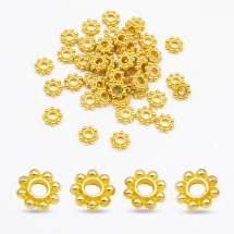 Намистини-Розділювачі Сплав Квітка, Золото, 5х1.5мм, Отвір 1мм, (14WB7499)