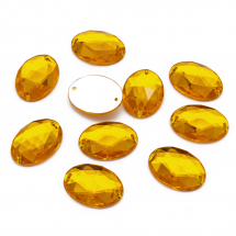 Dżety do Przyszycia Akryl 18x13x5mm Kolor: Złoty 10szt (14WB8647)