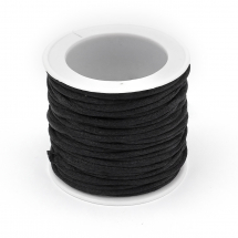 Sznurek Nylonowy Pleciony Okrągły, do Makramy i Bransoletek, Czarny, 2mm, 10m/szpula (14WB9854)