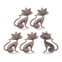 Zawieszka Stop Metalowy 46x30x5mm Otwór 2mm Kolor: Bronze 5szt (14WB8670)