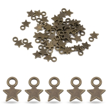Zawieszka Stop Metalowy 10x8x2mm Otwór 2.5mm Kolor: Bronze 50szt (14WB8743)