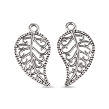 Zawieszka Stop Metalowy 48x26x3mm Otwór 4mm Kolor: Antyczne Srebro 2szt (14WB8905)