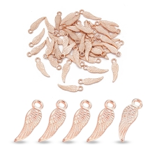 Zawieszka Stop Metalowy 17x5x1mm Otwór 2mm Kolor: Różowe Złoto 50szt (14WB8771)