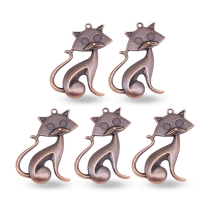 Zawieszka Stop Metalowy 46x30x5mm Otwór 2mm Kolor: Miedź 5szt (14WB8671)