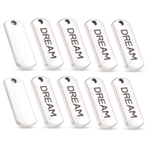 Zawieszka DREAM Stop Metalowy 21x8x2mm Otwór 2mm Kolor: Antyczne Srebro 10szt (14WB8795)