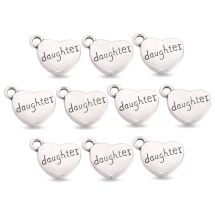 Zawieszka DAUGHTER Stop Metalowy 18x15x3mm Otwór 3mm Kolor: Antyczne Srebro 10szt (14WB8848)