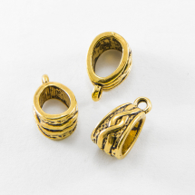 Бейл в Тибетському Стилі, Біжутерний сплав, Колір: Античне Золото, Розмір: 14х7.5х9мм, Отвір 1.5мм, (Q5WB1547)