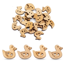 Guziki Drewniane Kaczki 19x18x3.5mm Kolor: Brązowy 20szt (14WB9057)