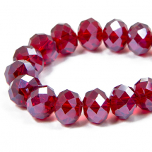 Szklane Sztuczny Kryształ Galwanizacja Fasetowany 12x8mm 72szt/58cm/sznur (14WB9476)