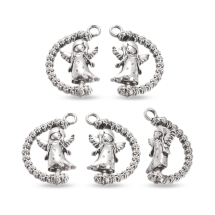 Zawieszka Stop Metalowy 25x17x4mm Otwór 2.5mm Kolor: Antyczne Srebro 5szt (14WB9014)