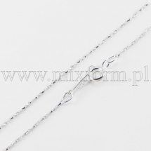 Baza Łańcuszek na Naszyjnik Mosiądz 42x0.05cm Kolor: Srebrny 1szt (14WB9685)