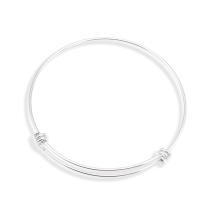 Основа під Жорсткий Регульований Браслет, Нержавіюча Сталь, Колір нержавіючої Стали, Розмір: Діаметр всередині: 60 ~ 65мм, Товщина 1.6мм, (14WB9985)