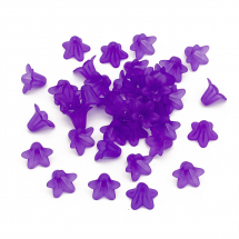 Намистини Акрил Матові, Прозорі, Квітка, Фіолетовий, 17.5х12мм, Отвір 1.5мм, близько 38шт/25г, (14WB9586)