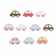 Ґудзики Дерев'яні Пофарбовані 2-Отвори Машина, Мікс, 25x16x2.5мм, Отвір 1мм, (14WB9615)