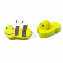 Guziki Drewniane Pszczoła 20x13mm Kolor: Żółty 5szt (14WB9621)