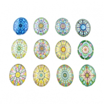 Kaboszony Szklany 18x13x4mm Kolor: Mix 5szt (14WB9142)