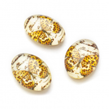 Kaboszony Szklany, 18x13x6mm Kolor: Pomarańczowy, 3szt (14WB9165)