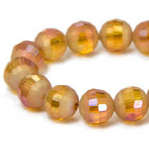 Koraliki Szklane Galwanizacja Fasetowane 9.5-10mm 72szt/72cm/sznur (14WB9317)