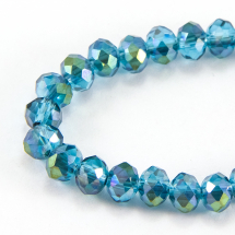 Koraliki Szklane Galwanizacja Fasetowane, 6x4mm 100szt/46cm/sznur (14WB9249)