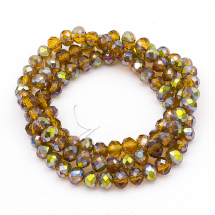 Koraliki Szklane Galwanizacja Fasetowane, 6x4mm 100szt/46cm/sznur (14WB9258)