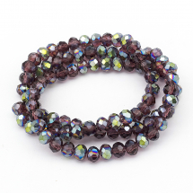 Koraliki Szklane Galwanizacja Fasetowane, 6x4mm 100szt/46cm/sznur (14WB9260)