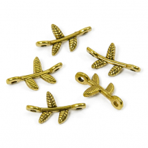 Zawieszka Łącznik Stop Metalu 17x9.5x3mm Otwór 1mm Kolor: Antyczne Złoto 30szt (13WB10675)