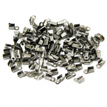 Końcówki Zaciskowe do Sznurka Żelazo 6x3x2.3mm Kolor: Stal Pistoletowa 200szt (13WB10828)