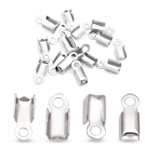 Końcówki Zaciskowe do Sznurka, do Rękodzieła i Biżuterii, Stal Nierdzewna, 9x4.5x4mm, 20szt (13WB10837)