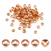 Шапочки для Бусин, Латунь, Круглі, Колір: Рожеве Золото, Розмір: 3х0.8мм, Отвір 1мм, близько 150шт / 3г, (13WB11083)