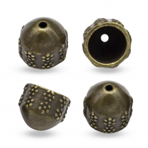 Шапочки для Бусин Металеві, Круглі, Колір: Бронза, Розмір: Довжина 12мм, Діаметр 10мм, Усередині 9мм, Отвір 1мм, (13WB11132)