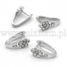 Тримачі для Кулонів, Латунь, з Стразами Платина, 13х12мм, (13WB11208)