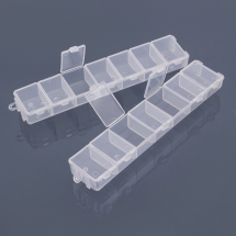 Контейнер Органайзер для Бісеру та Намистин Пластиковий Прозорий Прямокутний 7 Відсіків, 15.5х3.3х1.8см, (Q5WB1264)