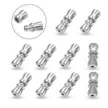 Zapięcie Skręcane, Śrubowe, Mosiężne, Platynowy, 12x5mm, Otwór 0.5mm, 10szt (13WB10825)