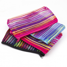 Kosmetyczka z Zamkiem Błyskawicznym Tkanina Mix 18.5x11cm 4szt (13WB11438)