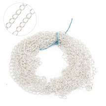 Ланцюг Залізний Віте Плетіння, Срібло, Ланка 6.5х4.5х0.8мм, 10м/котушка, (13WB12217)