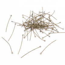 Піни з колечком, Латунь, Колір: Бронза, Розмір: 50х0.7мм, Отв-тя 2 мм, 50г / близько 270шт (13WB12461)